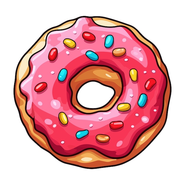 Cherry almond donut sticker