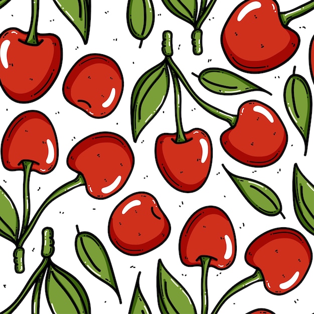 Cherry background seamless pattern vector illustration Good for textile wrapping wallpapers