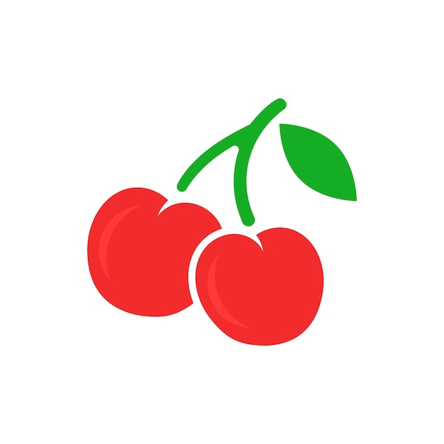 Cherry berry vector icon Cherries illustration on white isolated background Sweet cherry healthy food