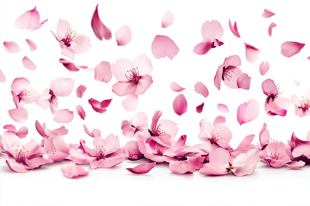 Cherry Blossom Petals Falling Background