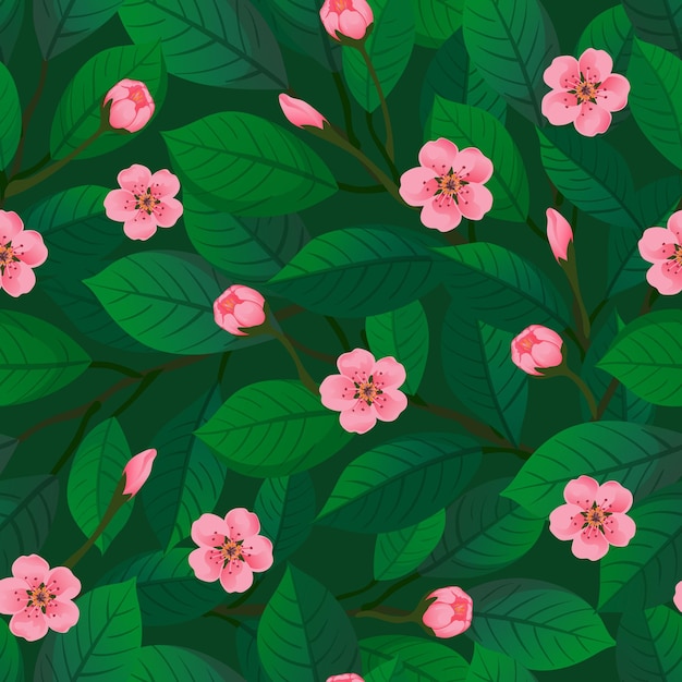 Cherry blossom seamless pattern