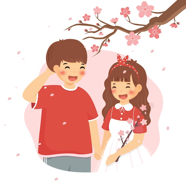 Cherry Blossom Spring couple