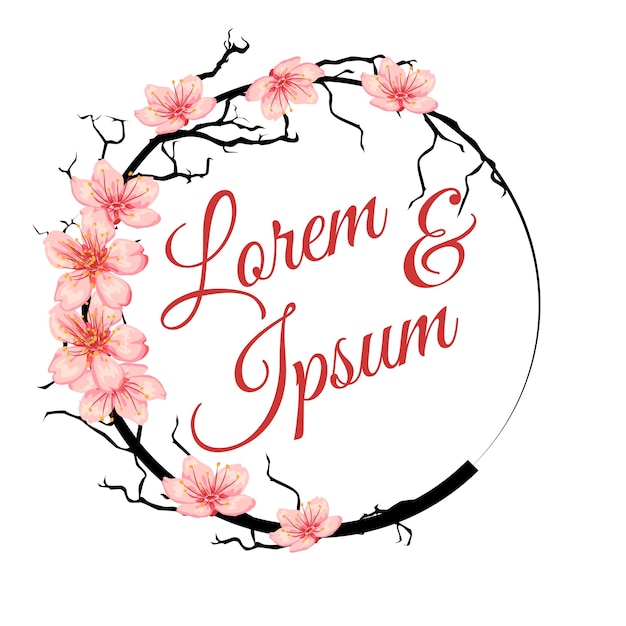 cherry blossom template name circle