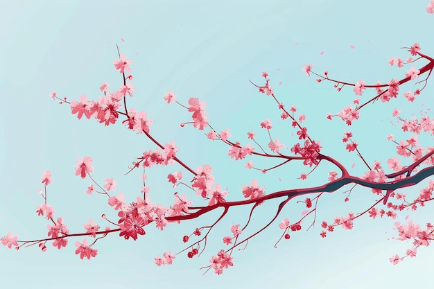 Vector cherry blossom tree pink flowers