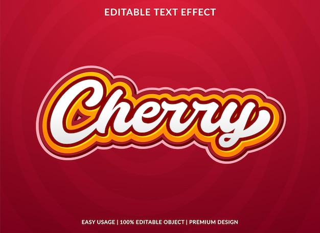 cherry editable text effect template use for business logo and brand