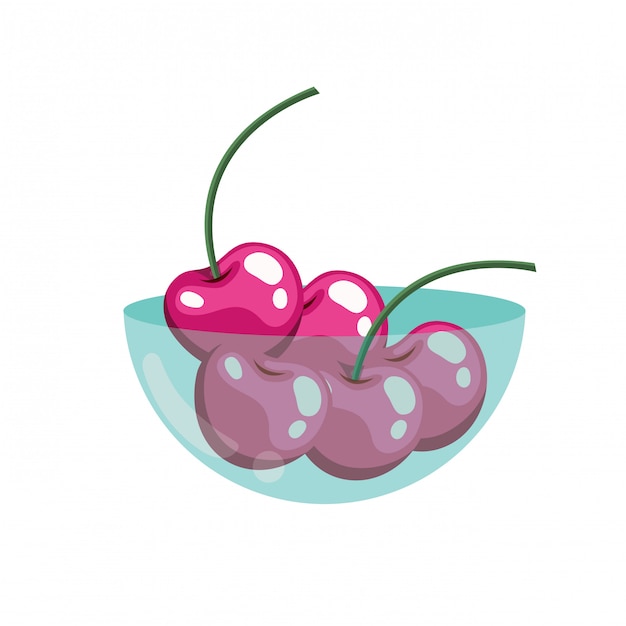 Cherry fruit isolated icon