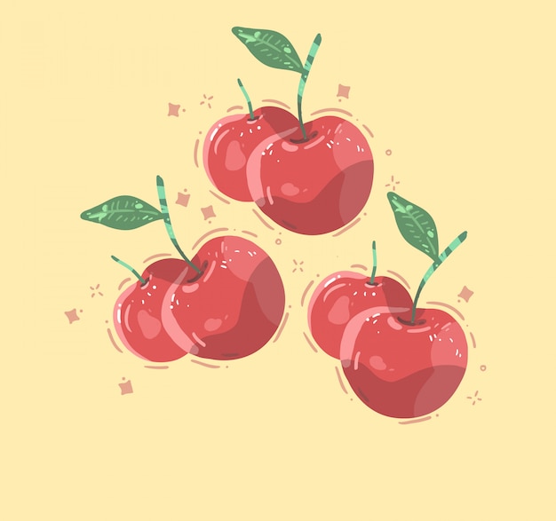 Cherry isolated doodle . Cherry isolated 