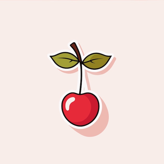 Cherry logo flat vector illustration