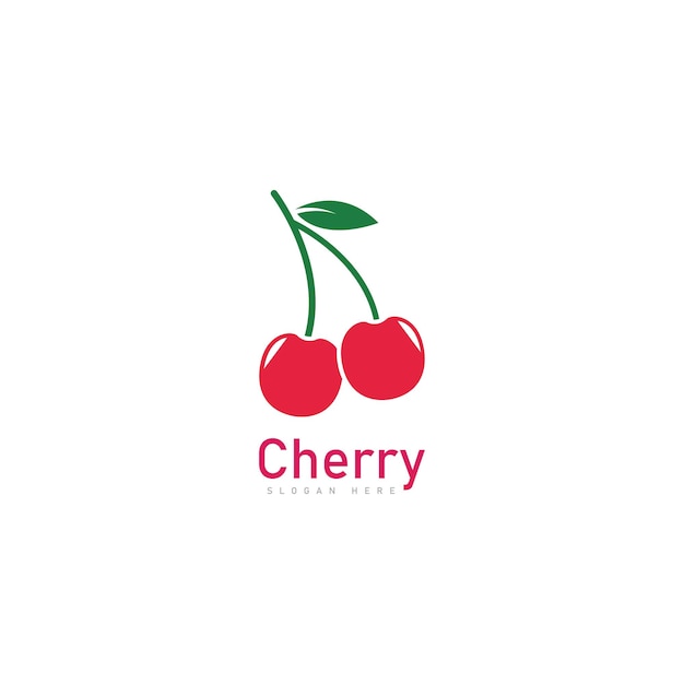 Cherry logo fruit fresh icon symbol vector illustration