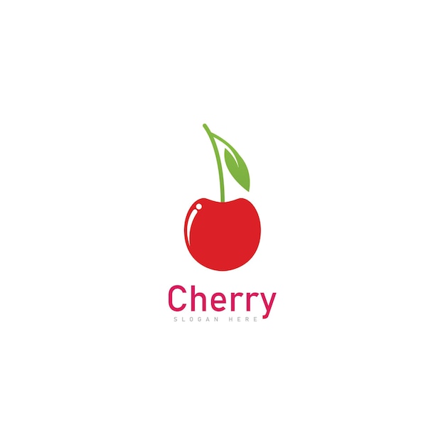 Cherry logo fruit fresh icon symbol vector illustration