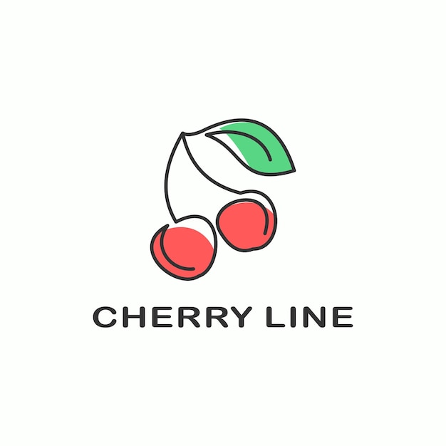 cherry logo line art