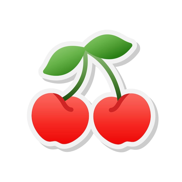 Cherry sticker icon Vector Illustration