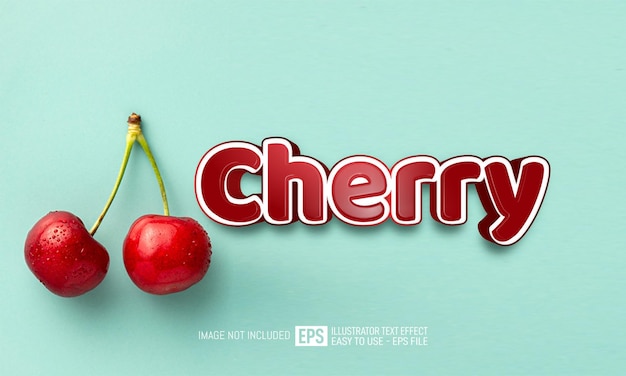 Vector cherry text editable style effect template