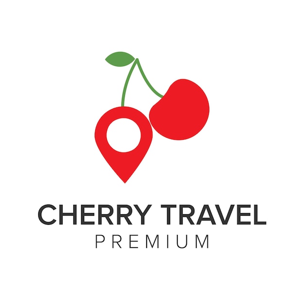 Cherry travel logo icon vector template