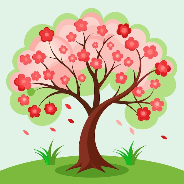 Cherry Tree Clip Art Vector Illustration Design