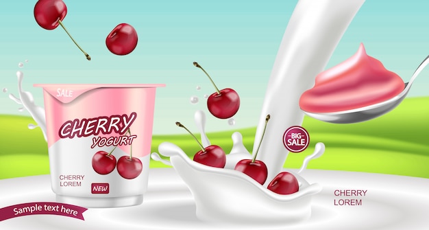 Cherry yogurt template