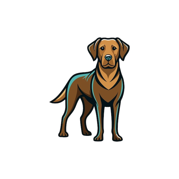 Vector chesapeake bay retriever dog vector art silhouette illustration logo design on white background