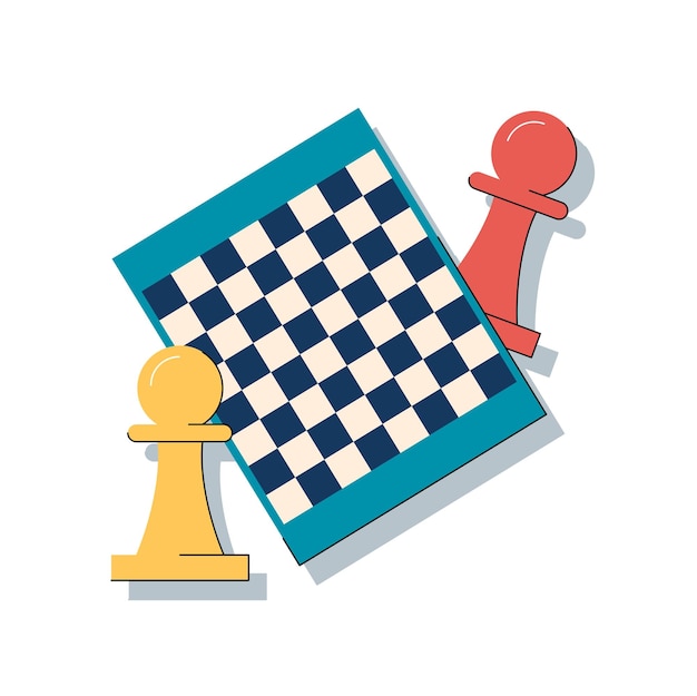 Chess board game isolated vector illustration