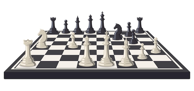 Chess board. Logical, intellectual game chessboard, chess game black and white pieces