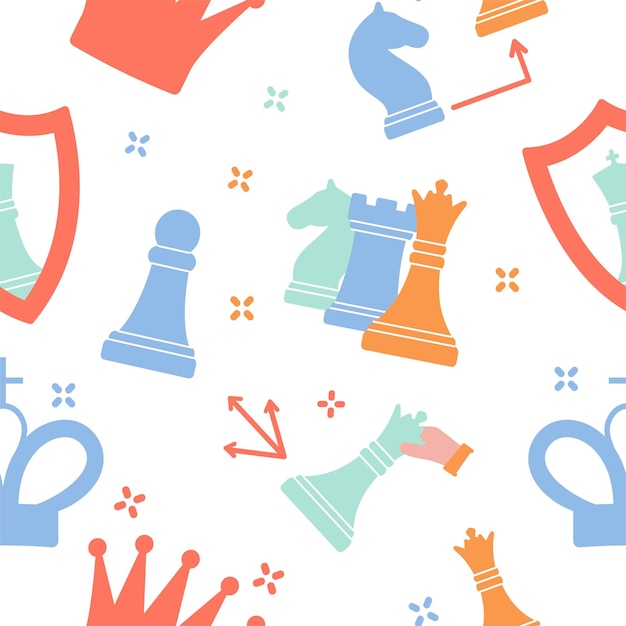 Chess color seamless pattern