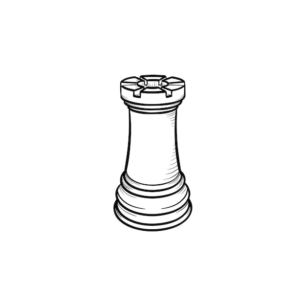 Chess figure hand drawn outline doodle icon. Vector sketch illustration of chess figure for print, web, mobile and infographics isolated on white background.