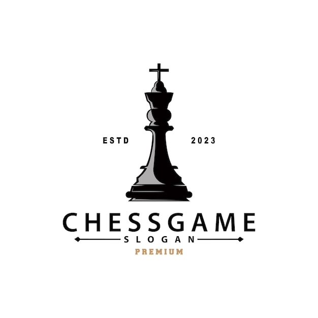 Chess Game Logo Simple Chess Piece Design Minimalist Silhouette Illustration