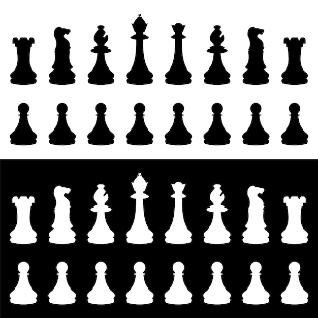 Chess Pieces Flat Vector