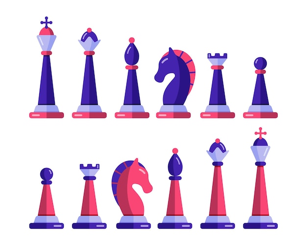 Chess pieces  set. Checkmate and win strategy in tournament.