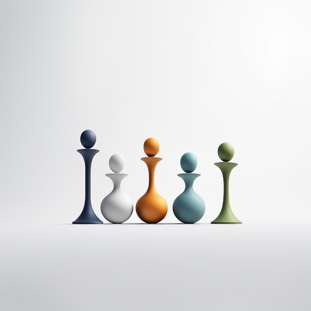 Vector chess pieces on a white background