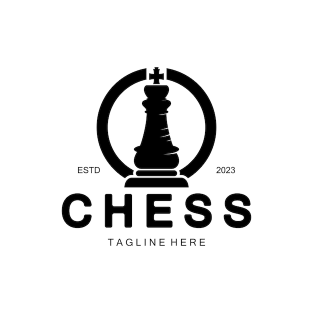 Chess strategy game logo with horse king pawn minister and rook Logo for chess tournament chess