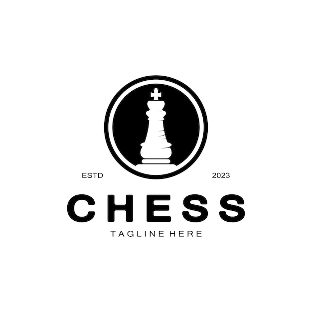 Chess strategy game logo with horse king pawn minister and rook Logo for chess tournament chess