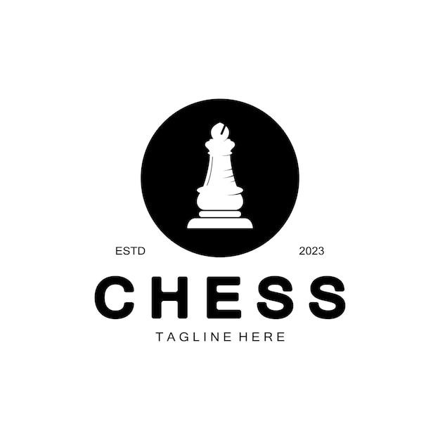 Chess strategy game logo with horse king pawn minister and rook Logo for chess tournament chess