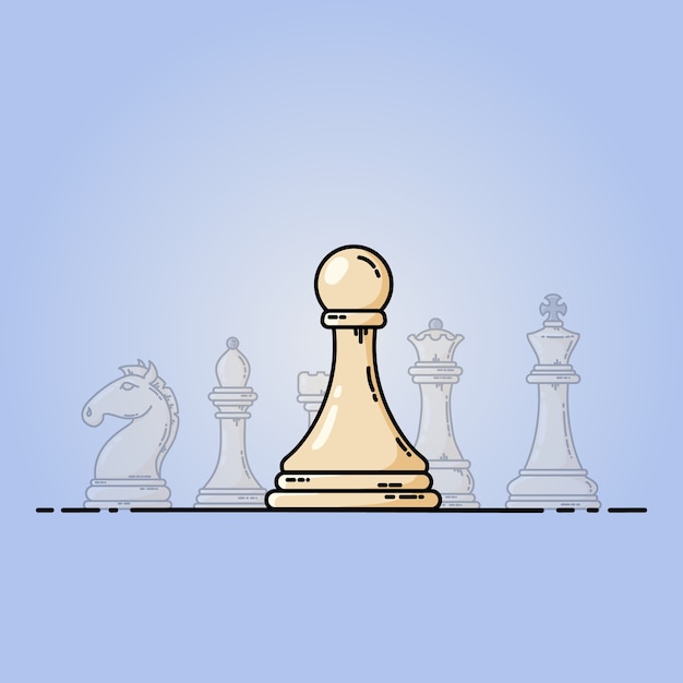 Chess vector flat icon. Pawn in front