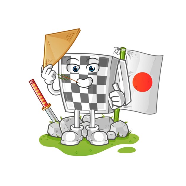 chessboard japanese vector. cartoon character