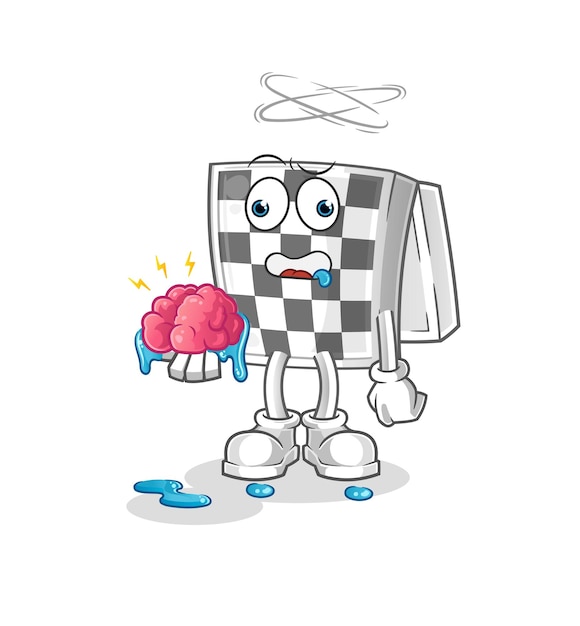 Chessboard no brain vector cartoon character