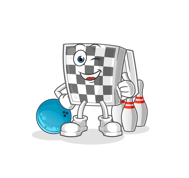 Chessboard play bowling illustration character vector