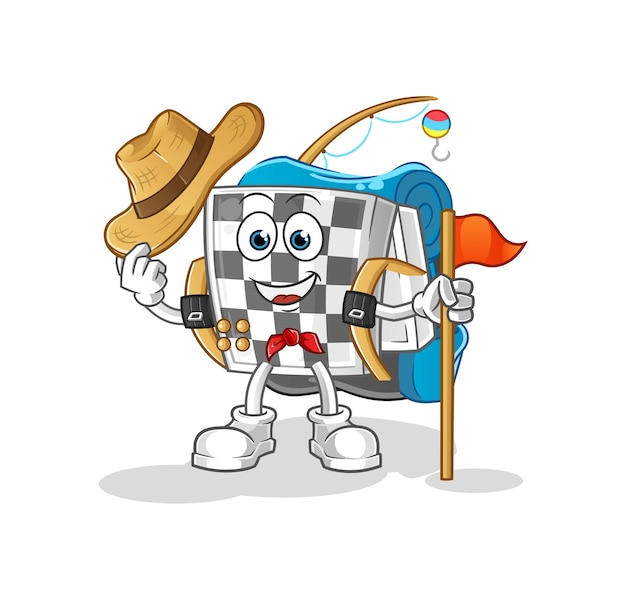 Chessboard scout vector. cartoon character