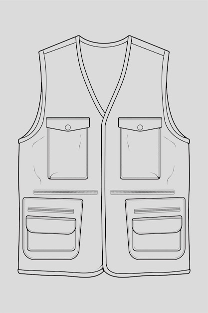 Chest vest bag outline drawing vector chest vest bag in a sketch style trainers template