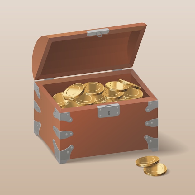 Chest with golden coins