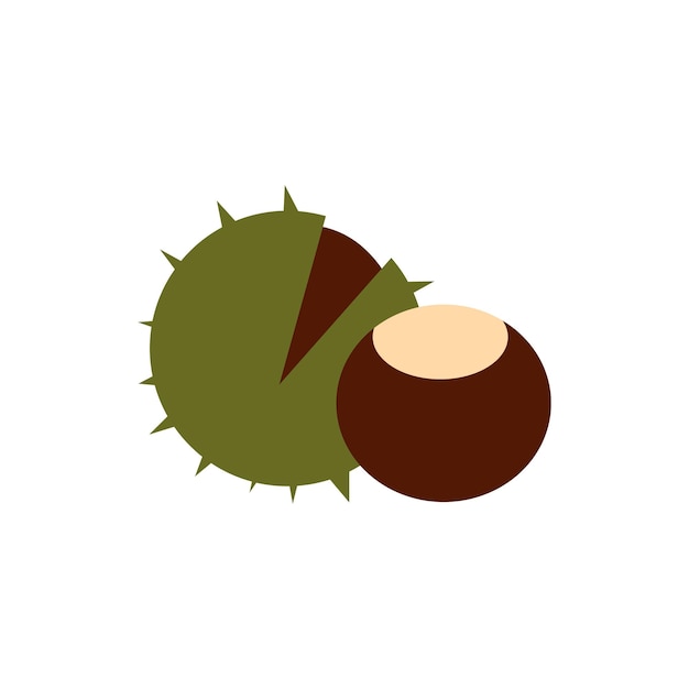 Chestnut icon in flat style isolated on white background Plant symbol