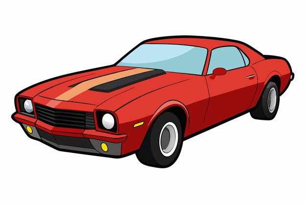 Vector chevrolet camaro car withe white background vector illustration cartoon