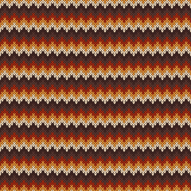 Chevron Abstract Knitted Sweater Pattern Vector Seamless Background Wool Knit Texture Imitation