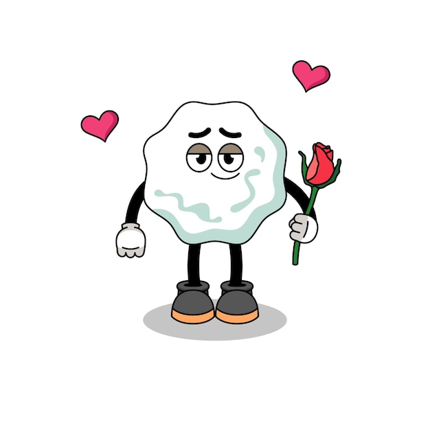 Chewing gum mascot falling in love