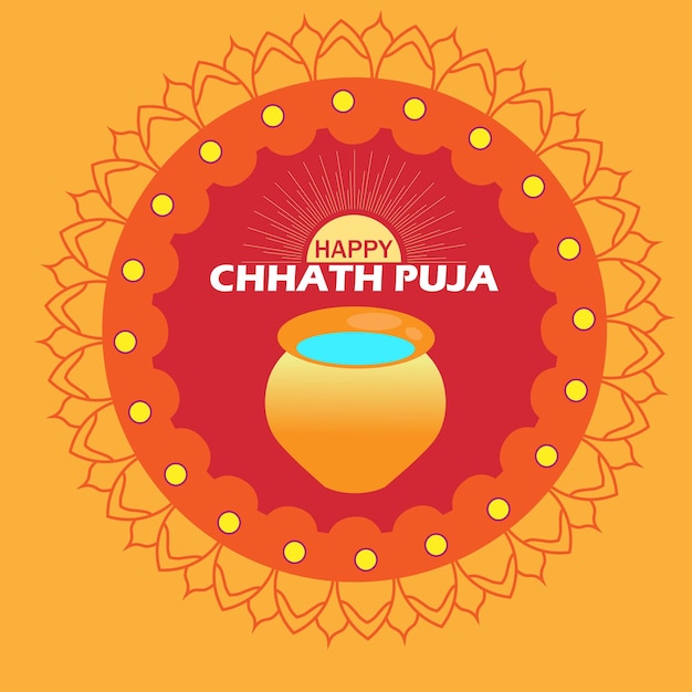 Chhath puja. traditional puja ceremony in india vector illustration Chhath Parv..