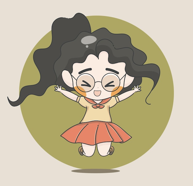 Chibi girl jumping from happinessxDxA