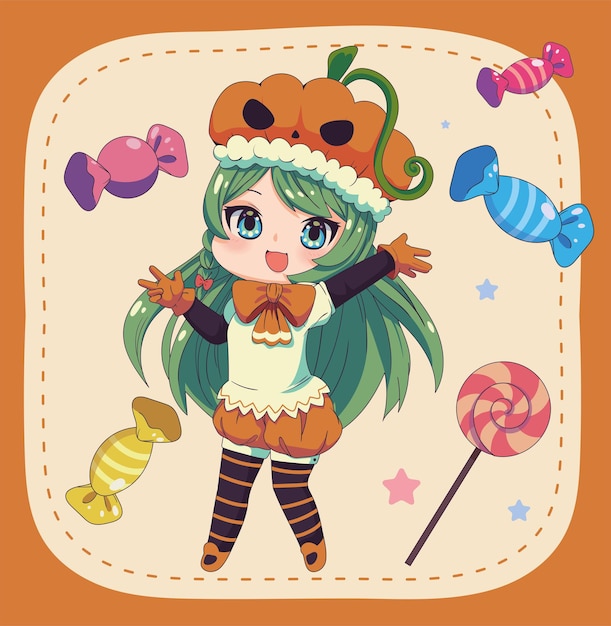 Chibi girl pumpkin