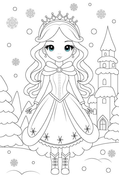 Chibi princess in a winter wonderland