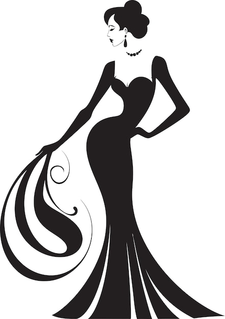 Chic Confidence Glamorous Lady Emblem Design Sleek and Sophisticated Woman Icon in Vector