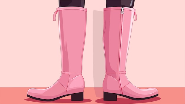 Chic Female Legs in Fashionable Boots on Pink Background