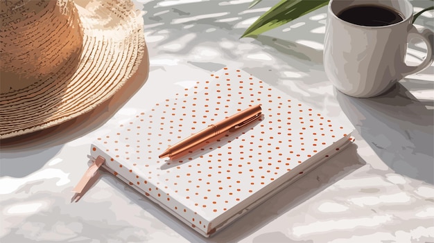 Vector chic polkadotted journal design in copper tones